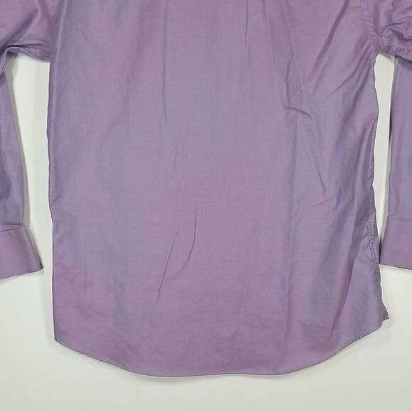 Marks & Spencer Shirt Men's Button Down 15.5 Long Sleeve Purple 100% Cotton - Picture 10 of 10